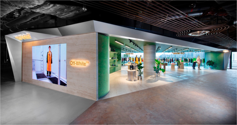 K11 Musea 服裝店鋪空間設計，柔軟形狀和溫暖材料為標志的店鋪設計