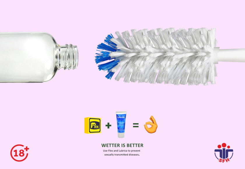 Flex避孕套平面廣告創意設計，更好的水性性潤滑劑