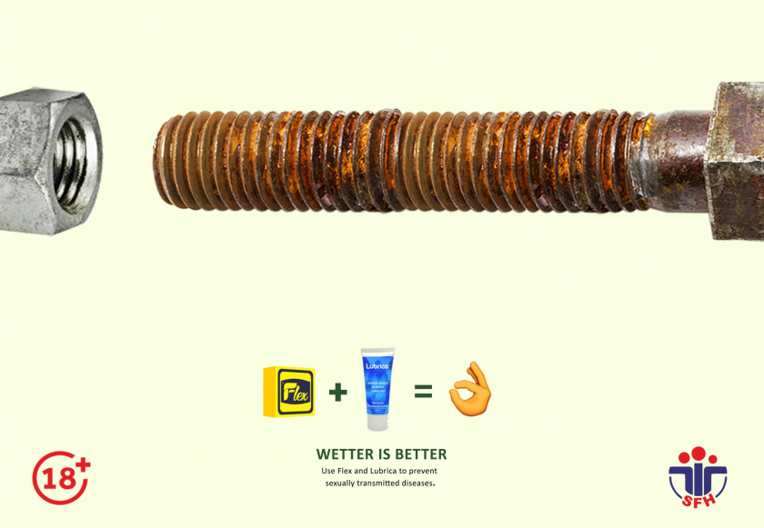 Flex避孕套安全套平面廣告創意設計，更好的水性性潤滑劑