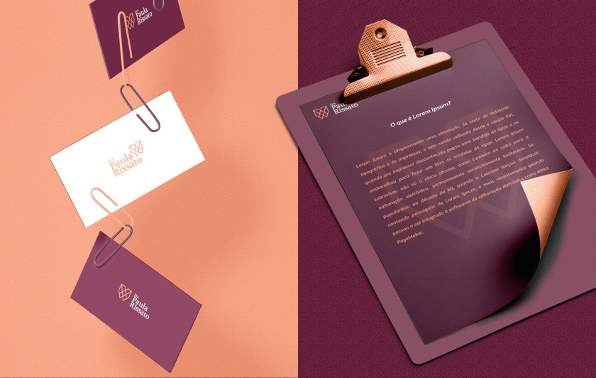 Dra. Paula Rissato 牙醫(yī)齒科診所logo設(shè)計vi設(shè)計，溫暖的線條風(fēng)格