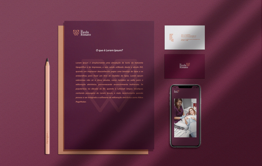 Dra. Paula Rissato 牙醫(yī)齒科診所logo設(shè)計vi設(shè)計，溫暖的線條風(fēng)格