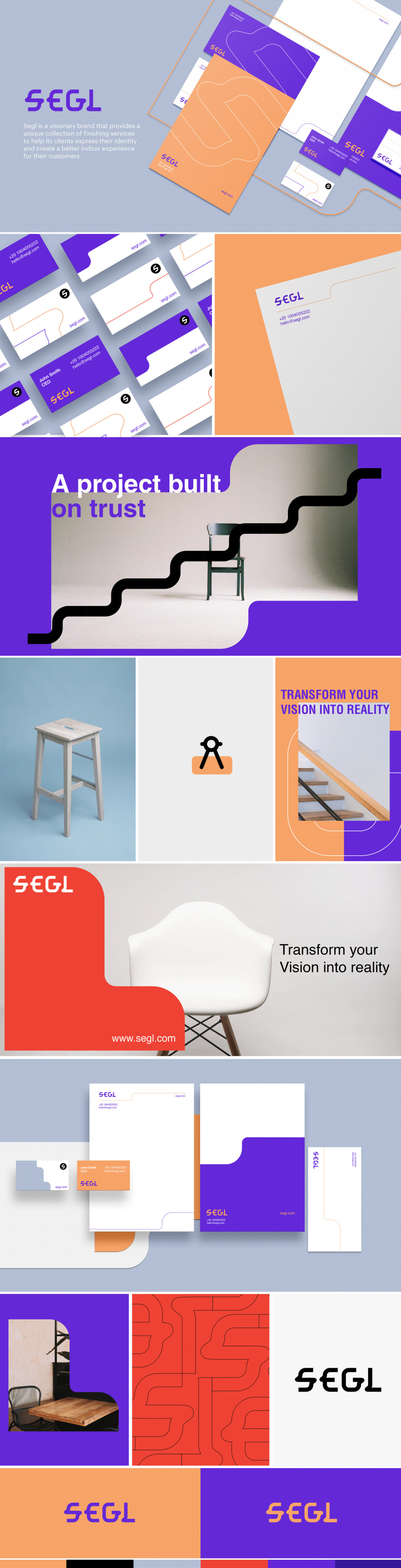 vi設計欣賞：Segl 室內涂裝公司品牌vi視覺形象設計，階梯符號+色塊