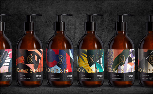 Soapsmith手工肥皂和身體清潔護理產品品牌logo與包裝設計，充滿豪華都市氣息