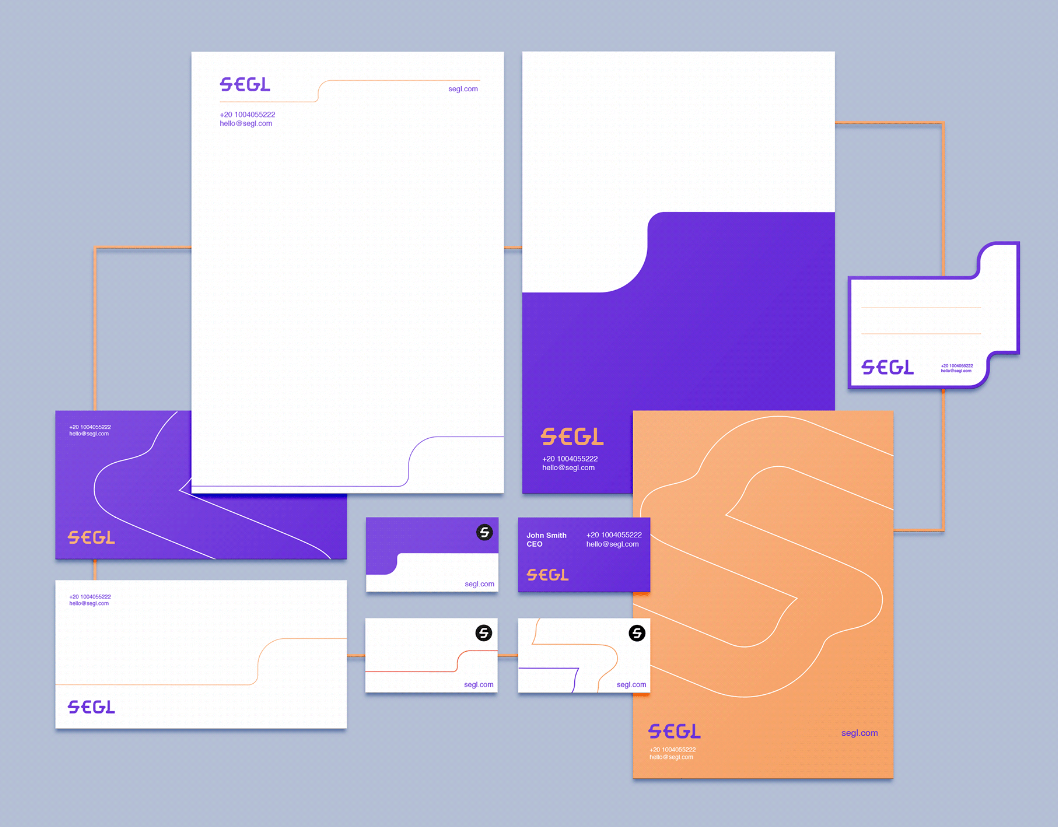 vi設(shè)計(jì)欣賞：Segl 室內(nèi)涂裝公司品牌vi視覺形象設(shè)計(jì)，階梯符號+明亮色塊