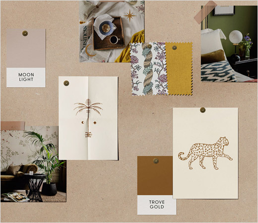 Trove 家具品牌logo設計。由豹+棕櫚樹+鑰匙組合而成