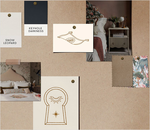 Trove 家具品牌logo設計。由豹+棕櫚樹+鑰匙組合而成