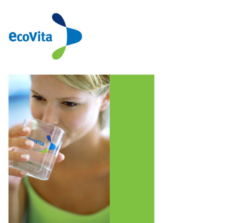 Ecovita水處理設(shè)備工程公司loog設(shè)計和企業(yè)vi設(shè)計，兩滴水滴的動態(tài)融合過程