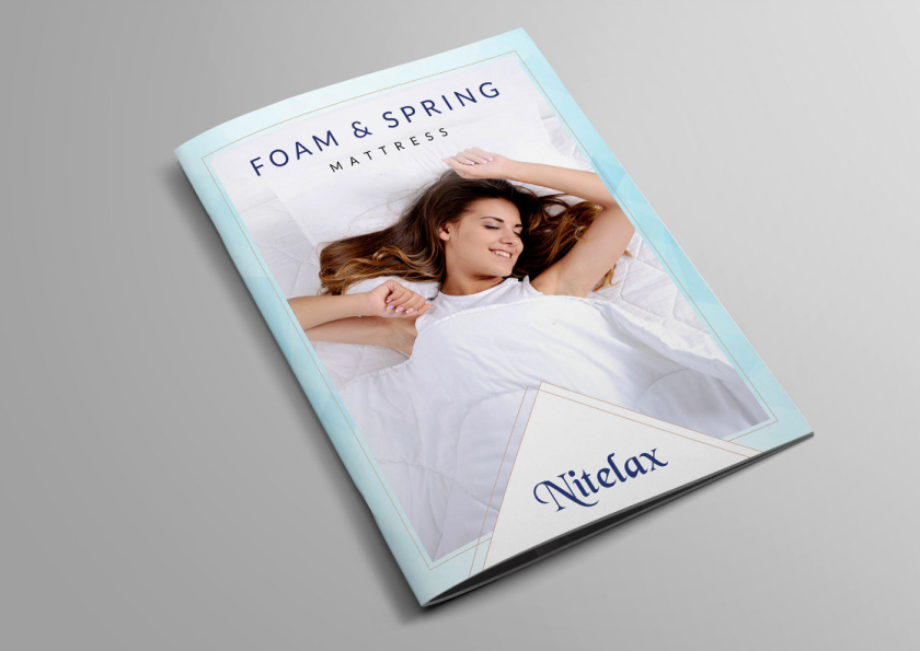 nitelax床墊畫冊設(shè)計，左右布局風格
