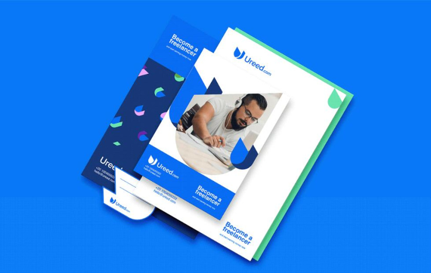 ureed 在線服務市場平臺網站品牌logo設計vi設計，互聯網科技風格