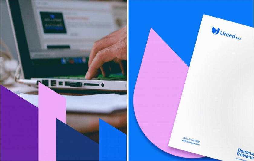 ureed 在線服務市場平臺網站品牌logo設計vi設計，互聯網科技風格