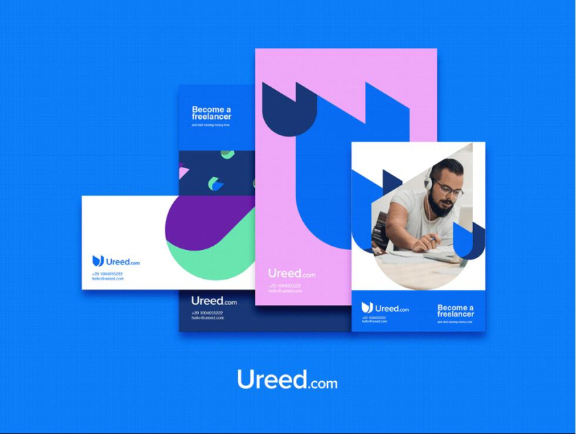 ureed 在線服務市場平臺網站品牌logo設計vi設計，互聯網科技風格