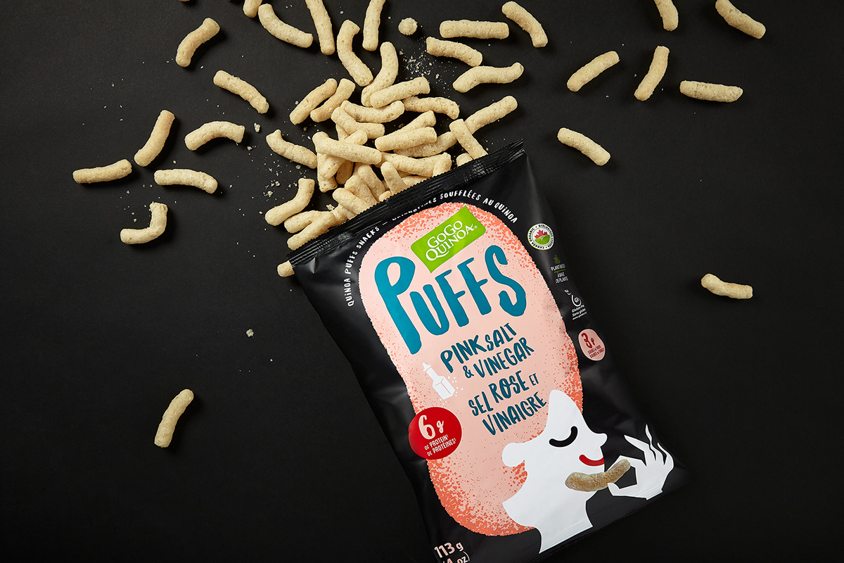 Puffs 休閑小零食包裝設(shè)計(jì)，夸張有趣的插畫