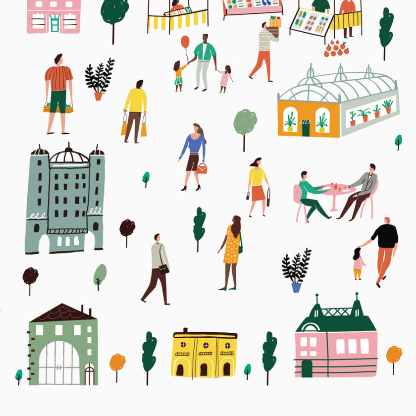 頑皮的插圖。由Molecula的五顏六色和嬉戲的例證