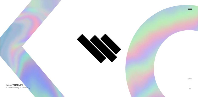 清潔網(wǎng)頁設(shè)計(jì)，清潔但視覺上引人注目的彩虹色設(shè)計(jì)