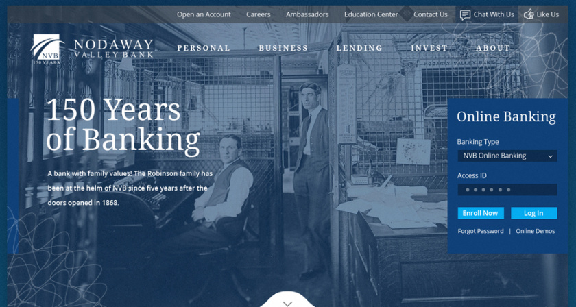  該網頁設計使用藍色傳達了了忠誠和信任的感覺