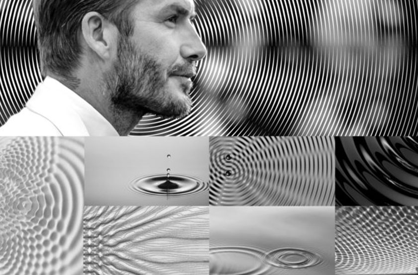 大衛(wèi)·貝克漢姆水波紋圖案香水瓶型設計與身體護理產(chǎn)品包裝設計