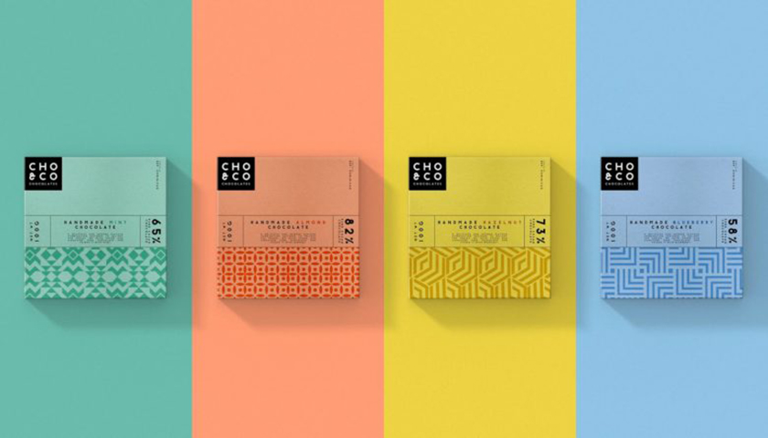 Choi＆co 巧克力包裝設計“幾何底紋圖案”