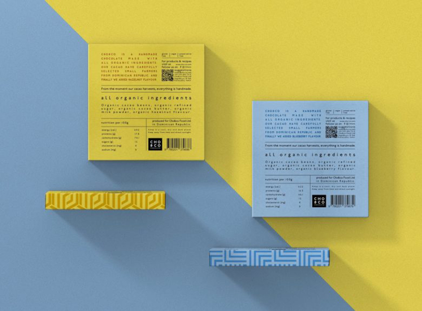 Choi＆co 巧克力包裝設計“幾何底紋圖案”