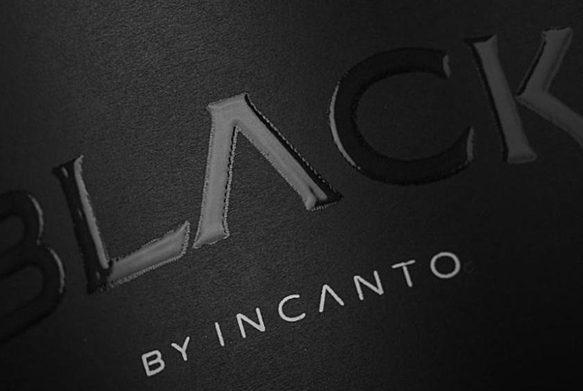 Incanto葡萄酒酒標包裝標簽設計，菜肴凹凸金箔印刷工藝的魔術棒圖案