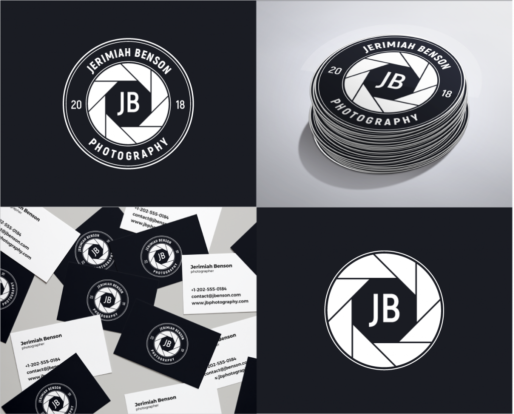 彎曲的文字圓形logo設計樣機