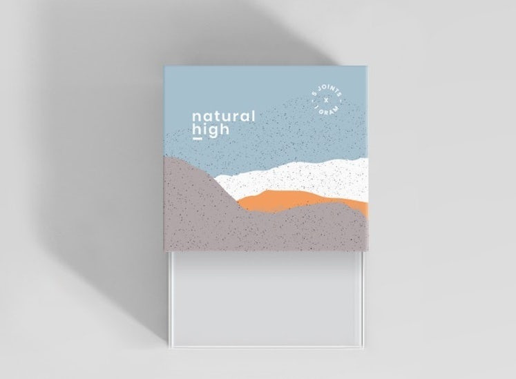 天然和土色蠟筆風格包裝-2020年包裝設計趨勢示例：Natural High標志，盒子和管子