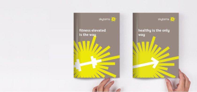 SKYTERRA健康減肥養(yǎng)生中心品牌形象重塑-logo設(shè)計(jì)vi設(shè)計(jì)，活力射線+人體元素