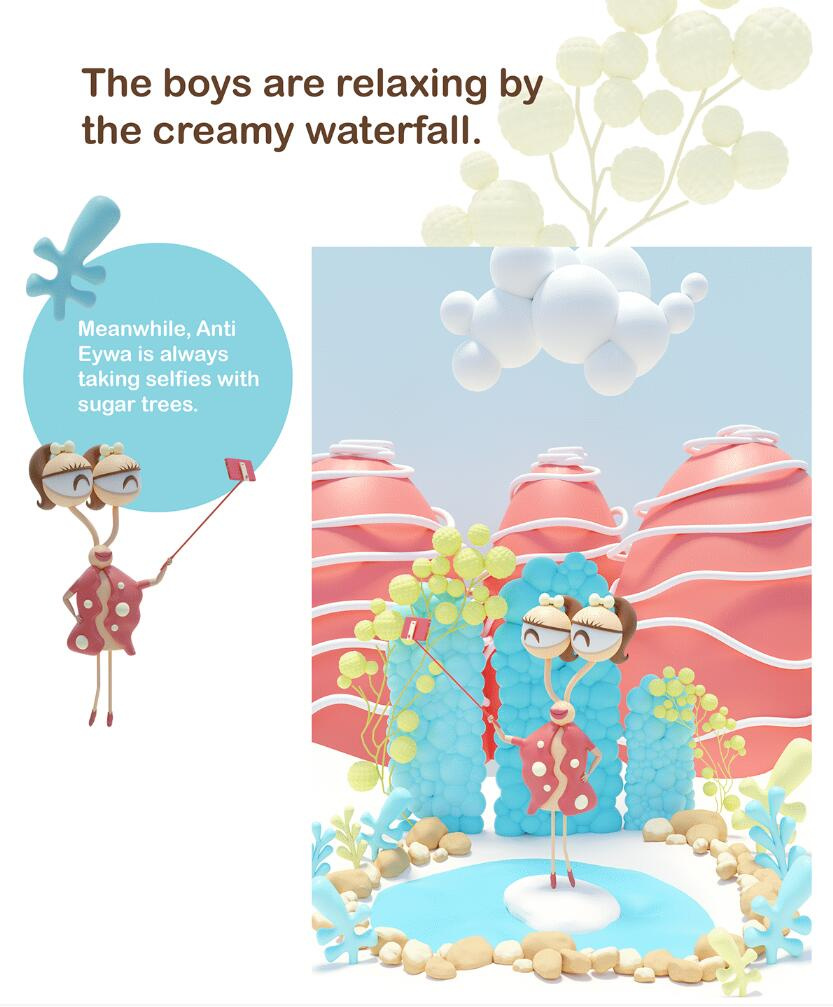 Eyoo family 蜜蜂人家族3D吉祥物設計及場景畫面設計