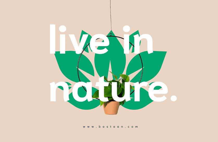 Bostaan 景觀公司logo設(shè)計(jì)與vi設(shè)計(jì)，矢量化幾何風(fēng)格綠葉與根須