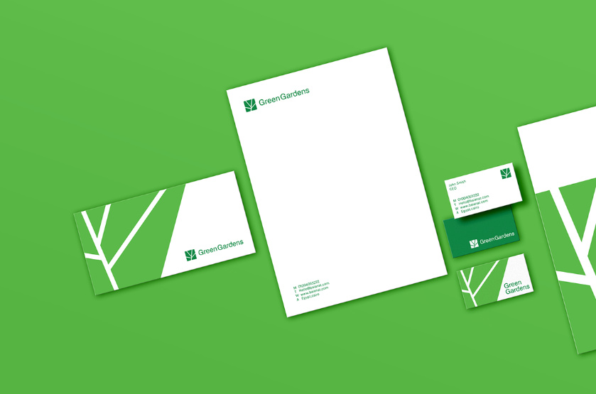 GreenGardens 綠色園林品牌形象設計-logo/vi