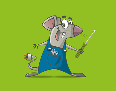 汽車維修吉祥物設計，擬人化的可愛老鼠形象