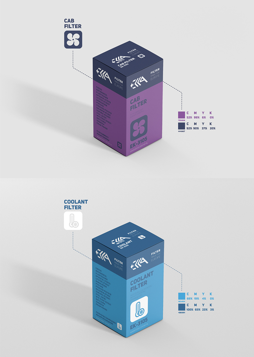 ECCA 工程車輛與卡車空氣濾清器包裝設計