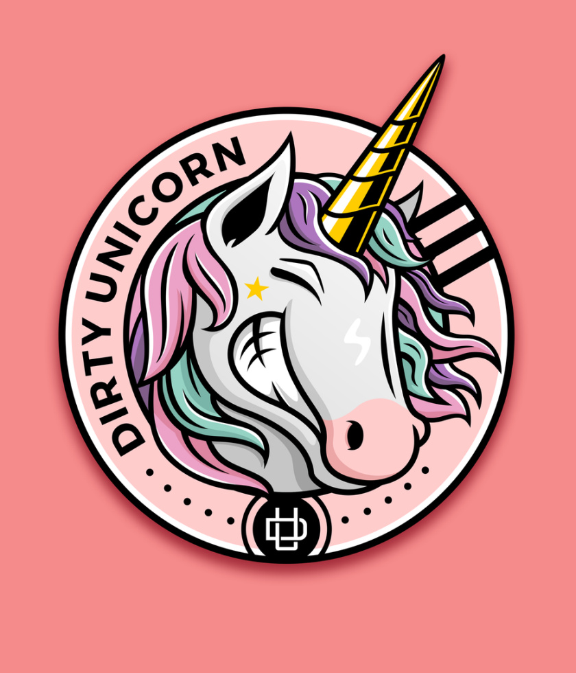 骯臟的獨角獸標志設計