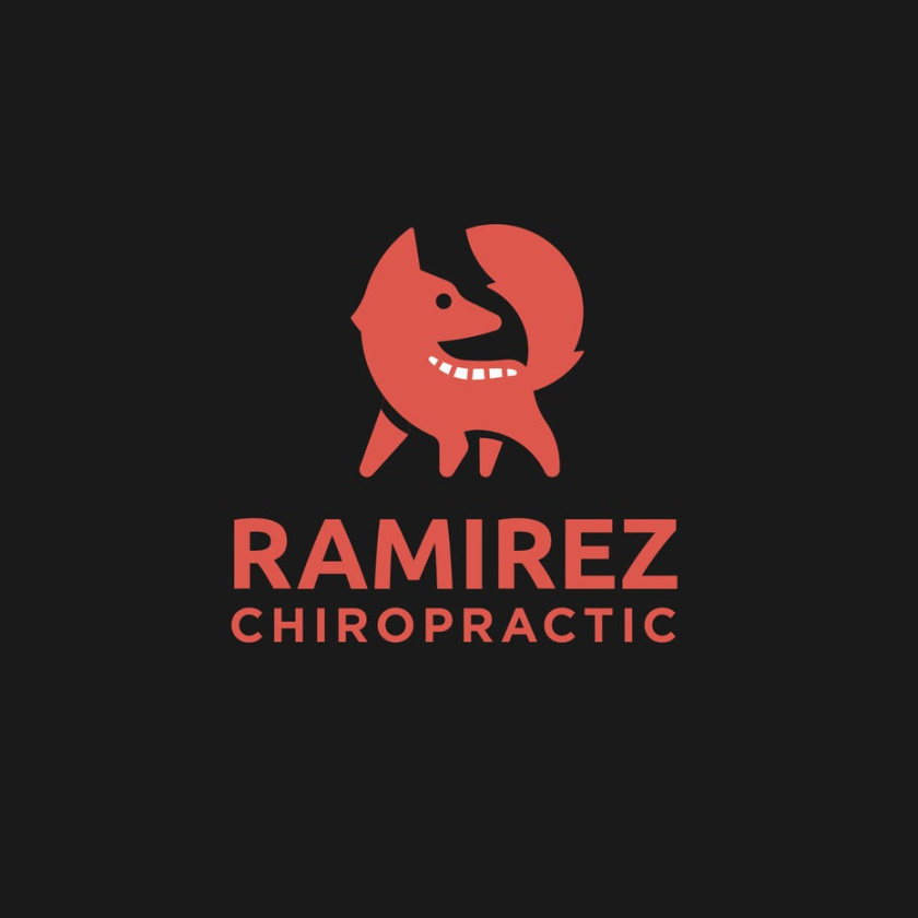 珊瑚色的狐貍標志設計