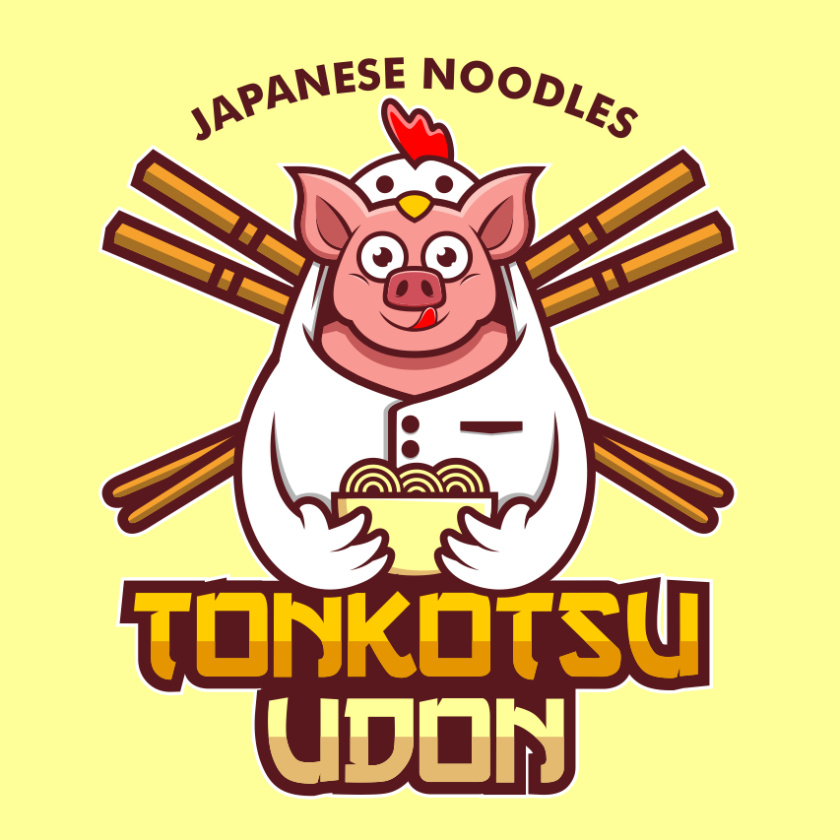 Tonkotsu烏冬面動物標志設計