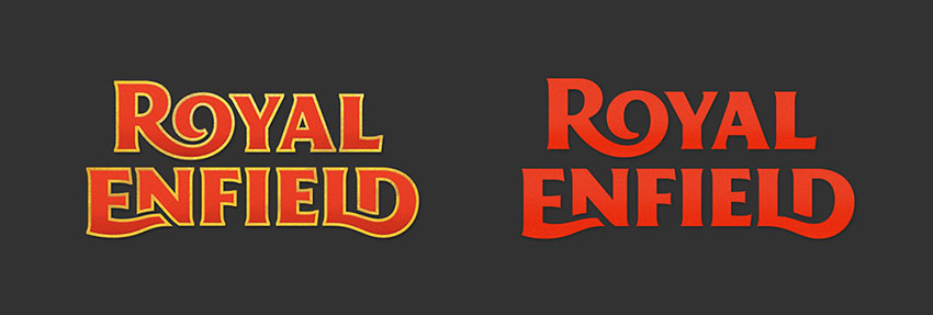 Codeign設計皇家恩菲爾德字體新標識logo設計（堆疊版本）