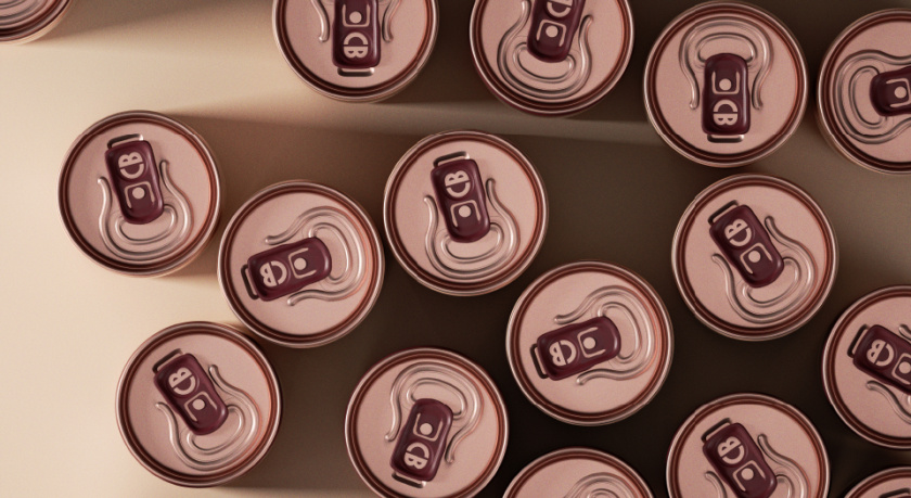 CoolBrew冷釀灌裝咖啡包裝設計，以品牌字母設計包裝圖案傳達愉悅和凸顯品牌