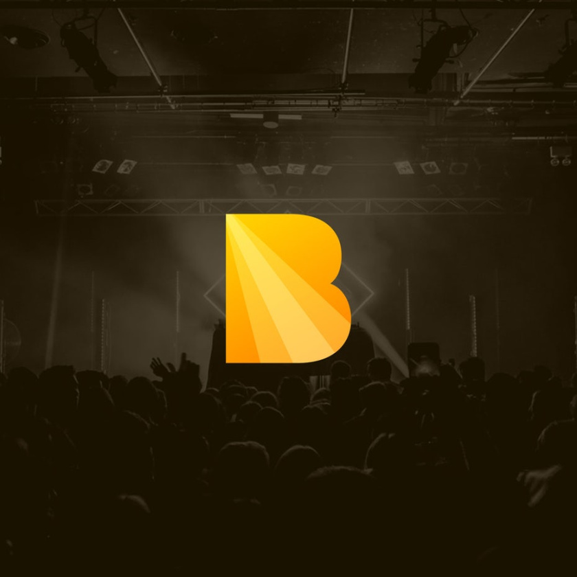 黃色字母B與對(duì)角線漸變logo設(shè)計(jì)