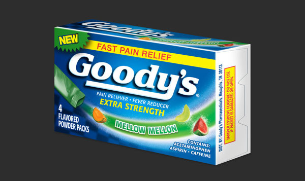 Goody的止痛藥包裝設計