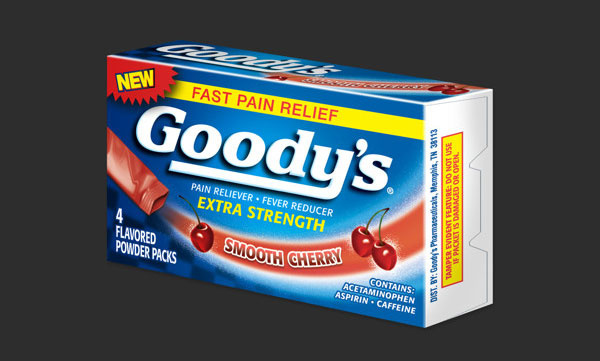 Goody的止痛藥包裝設計