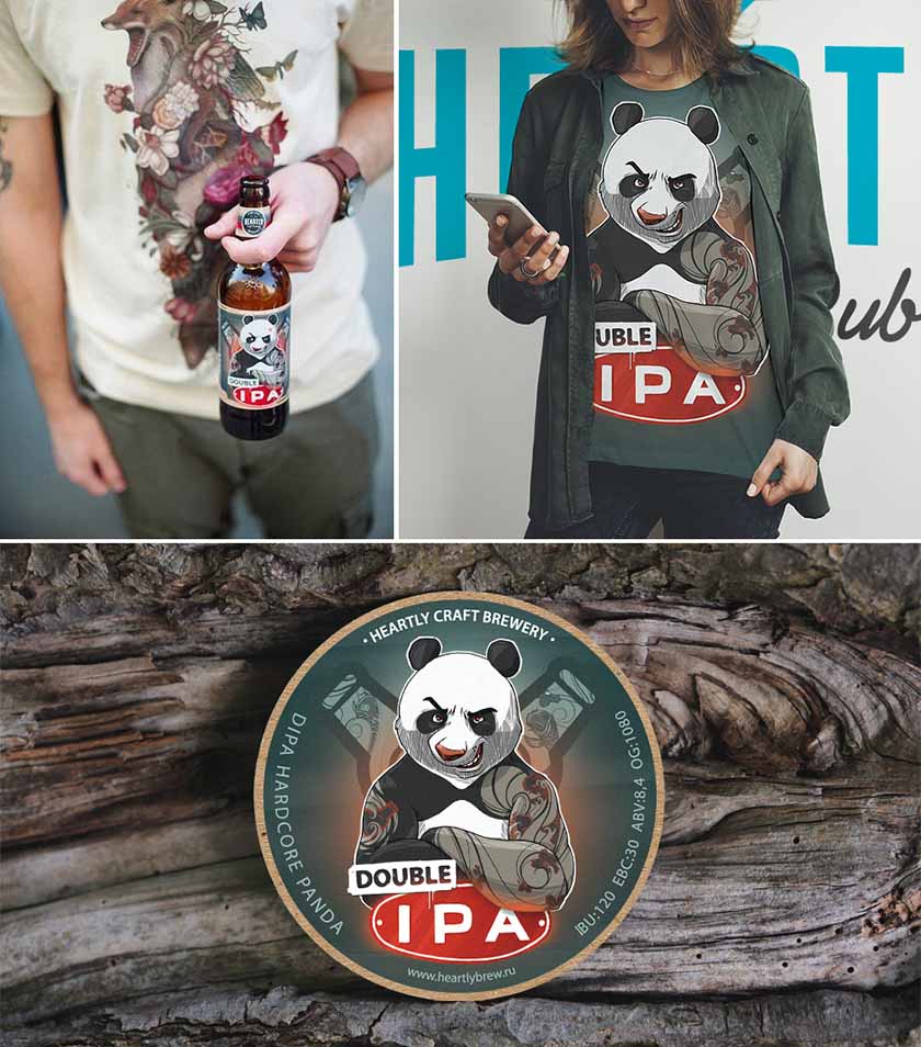 俄羅斯Heartly Brewery淡啤酒包裝設計，20款動物英雄角色插畫引發靈魂躁動