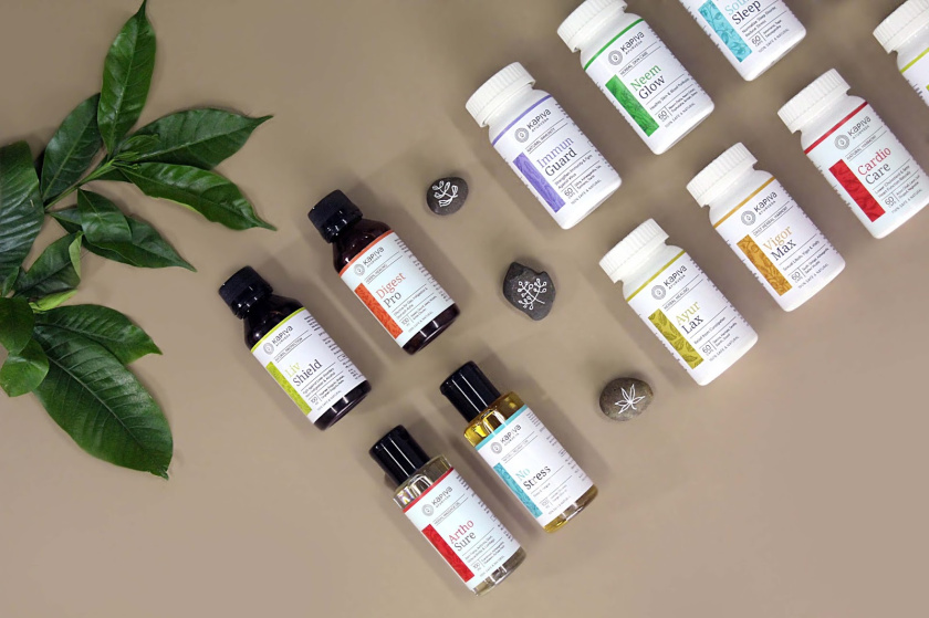 Kapiva處方藥藥品包裝設(shè)計，嚴謹?shù)纳珘K加植物插圖