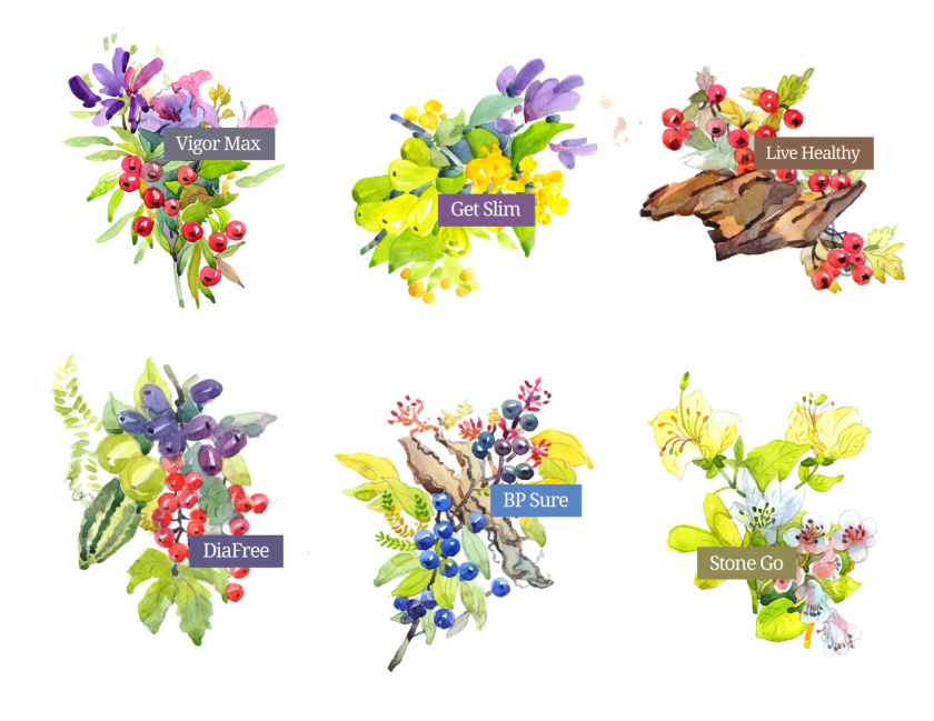 Kapiva水果系列營養(yǎng)補充劑包裝設(shè)計包裝設(shè)計，嚴謹?shù)纳珘K加植物插圖