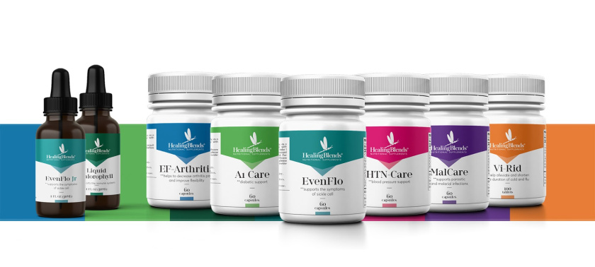 Healing Blends 營養補充劑保健品包裝設計”三角版式“