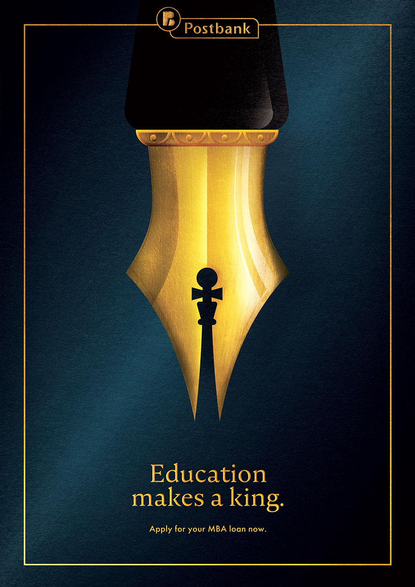 Postbank郵政銀行為MBA學(xué)生量身定制的貸款平面廣告設(shè)計(jì)系列