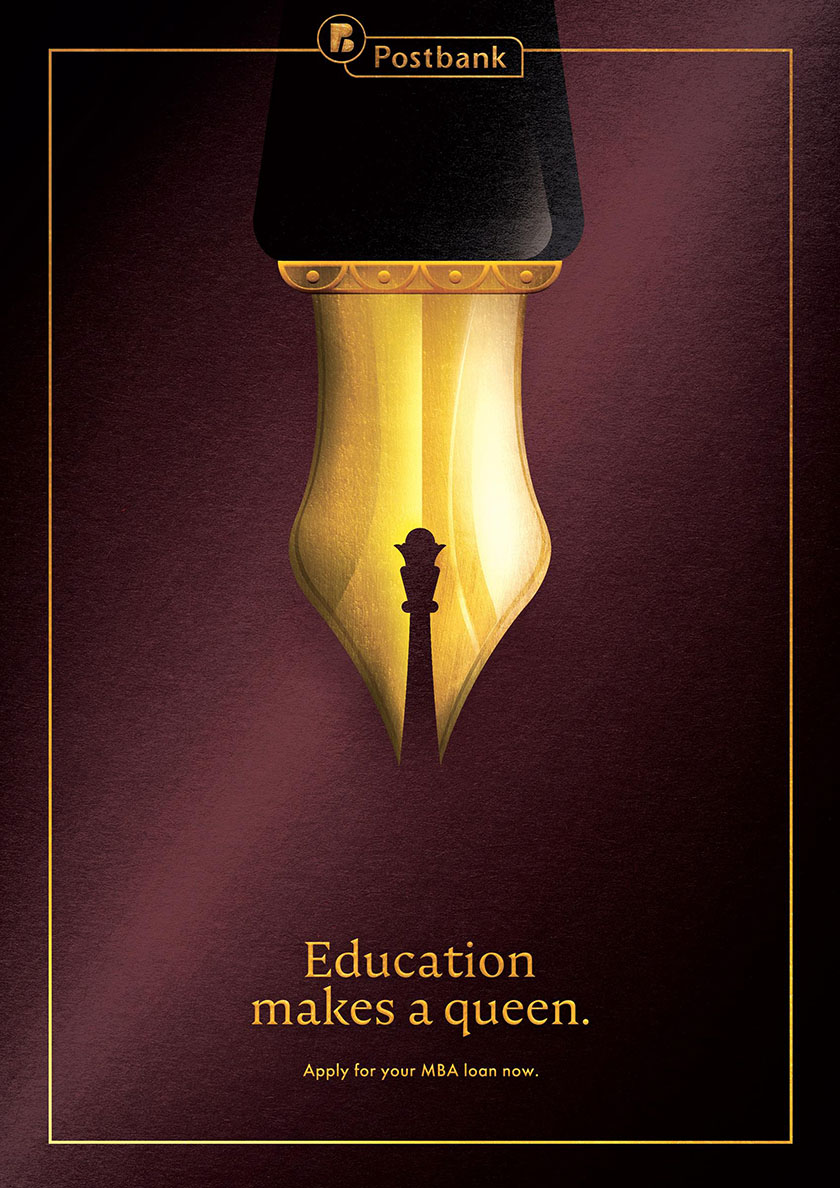 Postbank郵政銀行為MBA學(xué)生量身定制的貸款平面廣告設(shè)計(jì)系列