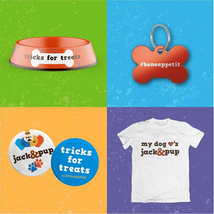 Jack＆Pup 狗糧寵物零食包裝設計“彩色吉祥物篇”