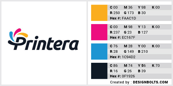 最佳4色組合標志設計-青色，洋紅色，黃色和黑色組合