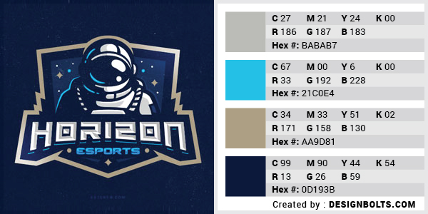 最佳4色組合標志設計-藍色，灰色和沙色組合