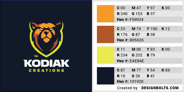 最佳4色組合標志設計-橙色，黃色和黑色組合