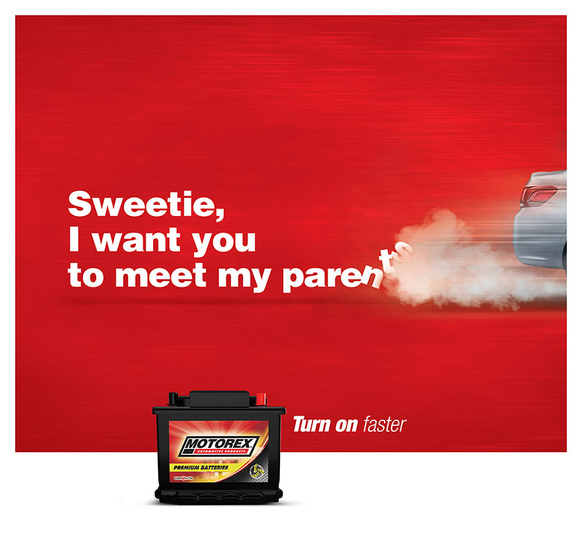 Motorex汽車蓄電池平面廣告海報設(shè)計，幽默接地氣的對話系列